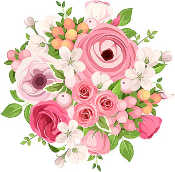 Mixed Flowers Bouquet in Pink shades and seasonal decorative greenery. Gives Cheer, Happiness and Affection. Suitable for occasions of Birthdays, Friendship, Love, Congratulations, Births, Anniversaries and Inaugurations.