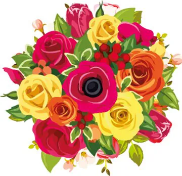 Small Roses bouquet in warm shades and seasonal decorative greenery. Gives Cheer, Happiness and Affection. Suitable for occasions of Birthdays, Friendship, Love, Congratulations, Births, Anniversaries and Inaugurations.