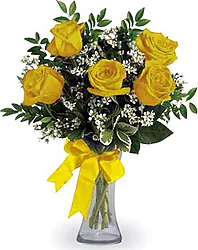 5 yellow roses