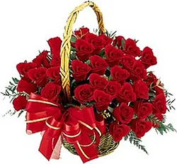 Basket of red roses