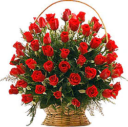 Basket of red roses