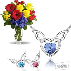 Bright bouquet with Swarovski Elements necklace