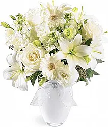 Delicate roses, lilies, gerberas and mixed flowers
