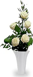 Funeral bunch of 5 white roses