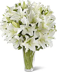 Funeral bunch of delicate lilies