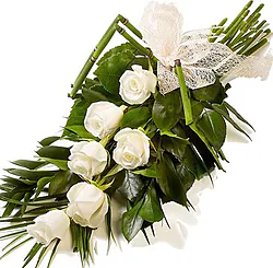 Funeral bunch of white roses