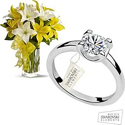 Lily bouquet with Swarovski Elements ring