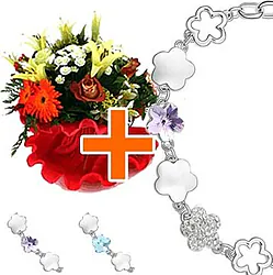 Lively bouquet with Swarovski Elements bracelet