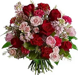 Lively roses and mixed flowers