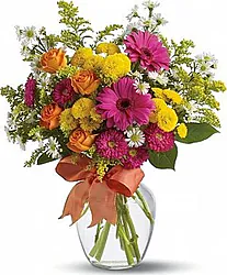 Bouquet with Seasonal multicored Mixed Flowers