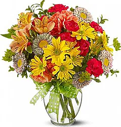 Bouquet with Seasonal multicored Mixed Flowers