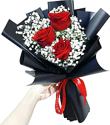 Euroflora Three Prestige Preserved Red Rose